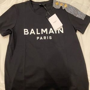 Balmain logo-print short sleeve Tshirt